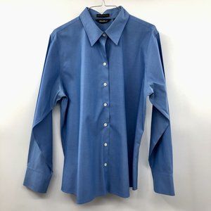 Eddie Bauer Wrinkle Resistant Blouse Womens XL Used Blue